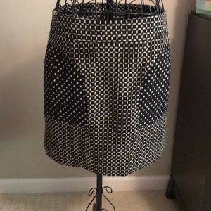 Navy and cream mini skirt